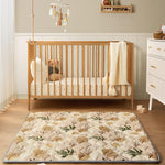 Blissful Diary Baby Play Mats for Floor, 50x50 Playpen Mat, Thick Cushioning Padding Foam Playmat for Baby and Toddlers Infants, Non-Slip & Machine Washable, Earth Tones Design
