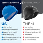 AqtivAqua Swim Cap for Kids 6-14 Swim Cap Kids Swimming Cap Girls Boys Youth Hat (Blue Color, Kids Size)