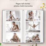 Artfeel Photo Album 4x6 with 300 Pockets,Slip-in Picture Albums,Linen Cover Memory Book with Front Window,White Page Vertical Photo Book for Wedding,Family,Anniversare,Baby,Vacation,Father's Day
