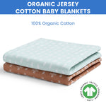 Delta Children 100% Organic Jersey Cotton Baby Receiving Blankets for Girls and Boys – 30x40 Inches - GOTS Certified (Pack of 2), Neutral Boho