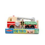 Melissa & Doug Wooden Fire Truck with 3 Firefighter Play Figures