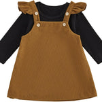 fhutpw Baby Girl 2 Piece Outfits Corduroy Skirt + Ribbed Knit Long Sleeves Top 3 6 12 18 Months Clothes Fall Winter Suits
