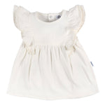 Gerber Baby Girls Cotton Dress and Diaper Cover Set, Ivory, 6-9 Months