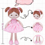 Soft Baby Doll Toys (12''), My First Baby Rag Doll for 1 Year-Old Girl Birthday Gift, Christmas Plush Toys Gift for Toddler Kids Infants -FloraBelle(Pink)