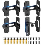 4 Packs 90 Degree Flip Barn Door Lock Latches, Matte Black Stainless Steel Gate Latch Security Door Latch for Barn Door, Pet Door, Bathroom, Cabinet Closet, Window, Sliding Door Lock