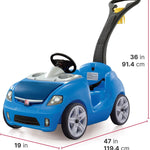 Step2 Whisper Ride II Buggy Kids Push Car, Ride On Toy, Stroller Substitute, Includes Seat Belt & Horn, Made of Durable Plastic, Max Weight 50 lbs., For Toddlers 1.5-4 Years Old, Blue