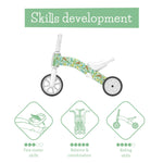 Chillafish Bunzi FAD 7 Limited Edition Gradual Balance Bike and Tricycle, 2-in-1 Ride on Toy for 1-3 Years Old, Silent Non-Marking Wheels, Girafitti