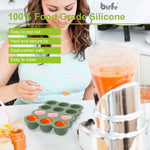 btrfe Baby Food Storage Container - 1.5oz x 12 Pods Silicone Freezer Tray with Lid for Homemade Baby Food, Fruit Purees, Vegetable & Breast Milk (Green)