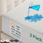 OhGeni 100% Waterproof Mattress Protector, Queen Size Mattress Pad, Fits 6"-20" Mattresses with Deep Pocket, Cooling, Breathable Fitted Sheets, Soft Bed Cover, Noiseless, Machine Washable