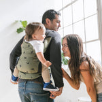 Baby Tula Lite Ripstop Nylon Compact Baby Carrier, Lightweight & Ergonomic Carrier for Travel w/Convenient Storage Hip Pouch, Multiple Carrying Positions for 12lbs to 30lbs - Soar (Olive Green/Birds)