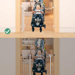 Momcozy Auto-Locking Retractable Mesh Baby Gate or Dog Gate, Child Safety Gate for Indoor or Outdoor, 33-inches Tall with up to 55-inches Wide Extension, Avoid Skirting Installation, White