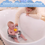 NFSVLB Baby Bath Seat for Babies 6 Months & Up Sitting Up with Temperature Alert+Soft Cushion+Suction Cup,Infant Bath Seat for Baby Bath Chair Toddler Bath seat for Bathtub Tub Shower Grey