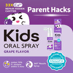 LAB52 Kids Oral Spray Gift Box, Toddler Toothpaste Helper for Cavity Repair and Fresh Breath, Children Anticavity with Fluoride Free for Newborn to Preschoolers, Xylitol Grape Flavor (3 Packs)