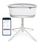 HALO BassiNest Connected Swivel Sleeper 3.0 – Smart Bassinet with AutoSoothe™, 360° Swivel, Cry Detection, Rocking, Vibration & Soothing Sounds, Easy Lowering Wall for Postpartum Recovery