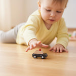 PlanToys® Police Car Wooden Montessori Vehicle Toy | Early Movement, Imagination and Practical Life Exploration | Eco Friendly Car for Indoor and Outdoor Play