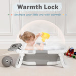 AVIDOR Baby Bathtub,Collapsible Bathtub for Newborn to Toddler,Durable Essential Infant Bath Tub,Portable Travel Baby Tub with Soft Cushion,No-Slip Hanging and Detachable(Grey)