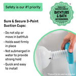 Ingenuity My Bath Seat for Sit-Up Baby Bathing, Sure & Secure Suction Cups, ASTM Safety Tested & Approved, Backrest for Assisted Sitting, Easy Setup & Storage, Aqua
