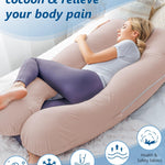 Meiz Pregnancy Pillows, Cooling Pregnancy Pillows for Sleeping, Maternity Pillow for Tall Pregnant Woman, Pregnancy Body Pillow with Cooling Jersey Cover, Apricot