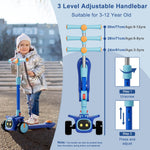 3 Wheel Scooter for Kids - Foldable & Unbreakable, 2-in-1 Kick Scooter with Music and Lights, Adjustable Height, Wide Deck, Flashing Wheel Lights, Easy for Beginner Toddlers Aged 3-8