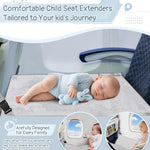 Toddler Airplane Bed, Toddler Travel Bed Airplane Seat Extender for Kids, Plane Tray Cover with Built-in Holder, Baby Travel Essentials for Flying, Portable Plane Footrest for Kids Grey