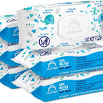 Multiple packages of mama bear baby wipes on a white background
