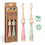 ANPEI ROARex Vegan Earth Friendly All Natural Kids Toothbrush Made from Plants – Sweet Baby Giraffe | 100% Biodegradable and Compostable | 1% for The Planet Product
