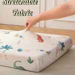 SDY Jersey Dinosaur Crib Sheets for Baby Boys and Girls,52”x28”x8, 2 Pack, Cute Kawaii Standard Oval/Retangle Fitted Crib Sheets for Toddler,Super Soft Breathable