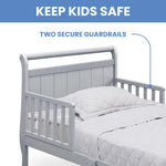 Delta Children Wood Sleigh Toddler Bed, Grey