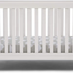 Delta Children Essex 4-in-1 Convertible Baby Crib, Bianca White with Natural Legs