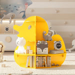 Duck Kids Bookshelf Toddler Bookcase 4-Tier Baby Book Rack Children Toy Storage Organizer Wood Display Shelf for Nursery Playroom Bedroom Classroom School Homeschooling Boy Girl’s Gift (Yellow Duck)