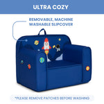 Delta Children Mix & Match Cozee Kids Chair with Interchangeable Patches, Space