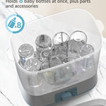 Grownsy Adjustable 4 in 1 Large Bottle Sterilizer and Dryer, 8 Bottles Capacity,Electric Steam Baby Bottle Sterilizer, Sanitizer for Baby Bottles & Pacifiers, Breast Pump Parts Blue