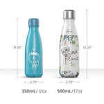 Chicco Stainless Steel Kids Water Bottle 4+ Years, 12oz Insulated Travel Bottle with Leak-Proof Twist Lid, Sweat-Free Design, Slim Size, BPA-Free, Teal