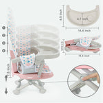 YOLEO Baby High Chair Booster Seat for Dining Table, Adjustable Height Travel Booster Seat with Tray, Toddler Booster Seat Easy Clean