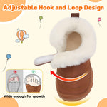 Baby Snow Boots Toddler Girl Boy Warm Winter Boots Brown 12-18 Months