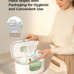 Momcozy New Baby Wipe Warmer, Large Capacity Wipe Dispenser Compatible with 60-80pcs,10-Min Fast Heating,4 Temperature Modes,Innovative Spring Design,Silicone&Top Seals,Even Heating,3-Level Nightlight