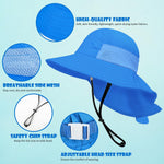 2-Pack Toddler Baby Sun Hat Kids Summer UPF 50+ for Boys Girls Adjustable Beach Hats with Bucket Wide Brim Age 1-7 Years