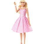 Barbie The Movie Doll, Margot Robbie as, Collectible Doll Wearing Pink & White Gingham Dress with Daisy Chain Necklace