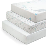 Delta Children Fitted Crib Sheets for Girls and Boys - 100% Organic Cotton Crib Sheet for Standard Crib and Toddler Mattresses - 28x52 Inch - GOTS Certified (Pack of 3), Sea Life
