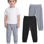 Witwot 2 Pack Toddler Boys Sweatpants Soft Cotton Pull On Jogger Pants with Pocket for Baby Boy Black/Dark Grey 5T