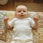 3 Pack Kids & Toddler Baby Unisex Puff Sleeve Shirt, Girl Boy Crewneck Cotton T Shirt, Pure Color Basic Tees 6M-5Y (Pink/White/Grey, 6-12 Months)