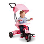 Radio Flyer 4-in-1 Stroll 'N Trike, Ages 1-5, Toddler Tricycle & Stroller, Foam Tires, Push Handle, UV Canopy, Removable Tray, Seatbelt, Amazon Exclusive