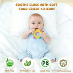 Easter Baby Teething Toy for Babies Over 3 Months, BPA-Free Silicone Teether, Teething Relief & Fun Play with Rattle, Perfect Baby Easter Basket Stuffers & Baby Toys
