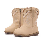 BMCiTYBM Baby Girl Boy Cowgirl Cowboy Western Boots Beige Size 4 Toddler