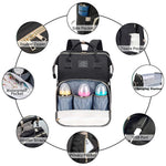 ANWTOTU Diaper Bag with Changing Station,Diaper Bag Backpack,7 in 1 Travel Baby Diaper Bag,Mommy Bag With USB Charging Port (Black)