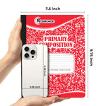 Rosmonde 5 Pack Primary Composition Notebook, 200 Pages (100 Sheets), Drawing Story Journal Writing Notebook, 9-3/4 x 7-1/2, Primary Composition Notebooks, Grades K-2, With Header For Drawing