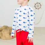 RUGGEDBUTTS Boys UPF50+ Sun Protection Dolphin Hem Swim Trunks - Vintage Red, 2T
