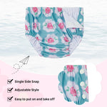 Durio Reusable Swim Diapers for Baby Toddler Newborn Washable Water Diapers for Swimming Beach Essentials Green Roses 2-3 T