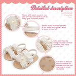 Meckior Infant Baby Girls Summer Sandals Open Toe Lace Princess Dress Wedding Flats Shoes Newborn Toddler Soft Non-Slip Sole First Walker Crib Shoes