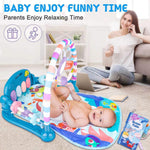 VZO Baby Gyms Play Mats, Infant Play Mat and Activity Gym, Baby Play Piano Gym Mat, Play Mats for Babies Newborns and Toddlers, Tummy Time Activity Mat Toys 0-3-6-12 Months (Blue)
